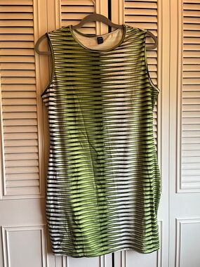 SHEIN Green Mod Striped Dress